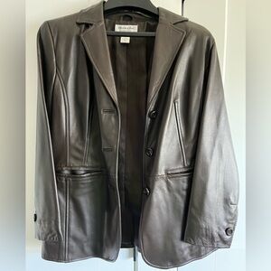 Preston & York Dark Brown Leather Blazer